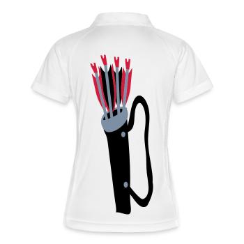 Archery quiver and arrows design by Patjila - Women's Polo breathable - white/navy - Back