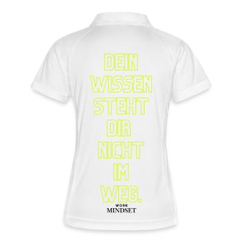 Dein Wissen Steht Dir Nicht Im Weg - Frauen Polo atmungsaktiv - Weiß/Navy - Hinten