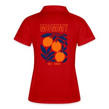 Mama 2025 - Frauen Polo atmungsaktiv - Weiß/Navy - Hinten