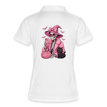 Sorcières : Squelette Glam Rose Halloween - Polo respirant Femme - blanc/marine - Dos