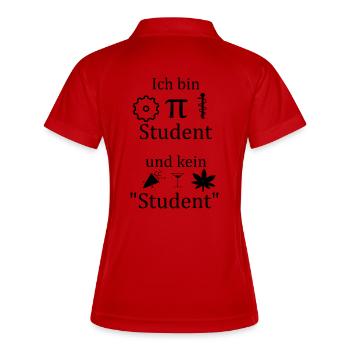 Unispruch "Ich bin MINT Student" Studenten - Frauen Polo atmungsaktiv - Weiß/Navy - Hinten