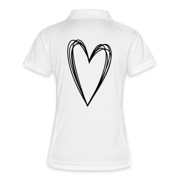 Herz Scribble Doodle gekritzel Symbol Liebe - Frauen Polo atmungsaktiv - Weiß/Navy - Hinten