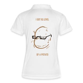 Drôle de patate : faible QI - Polo respirant Femme - blanc/marine - Dos
