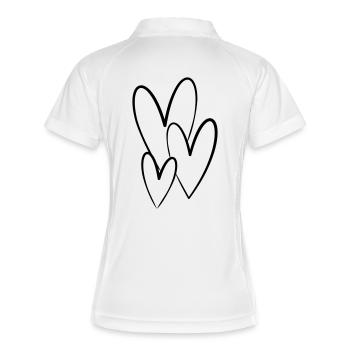 Heart symbol friendship drawing love gift - Women's Polo breathable - white/navy - Back