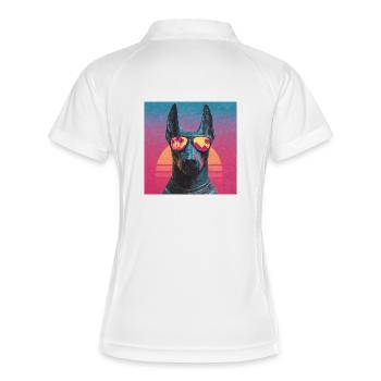 Anubis Synthwave - Dieu en vacances - Polo respirant Femme - blanc/marine - Dos