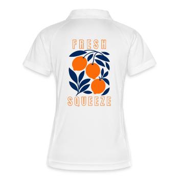 Fresh Citrus Orange Leaf Design - Women's Polo breathable - white/navy - Back