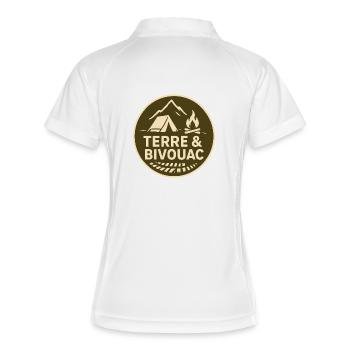 Logo terre&Bivouac original  - Polo respirant Femme - blanc/marine - Dos