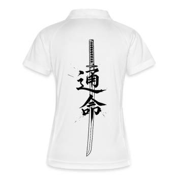Chemise katana samouraï, Japon - Polo respirant Femme - blanc/marine - Dos