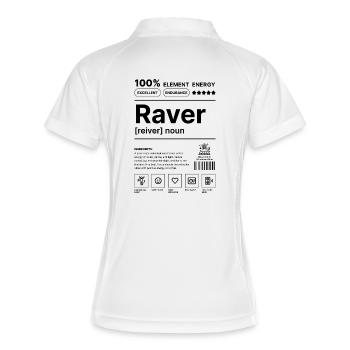 Mode de vie raver - Polo respirant Femme - blanc/marine - Dos