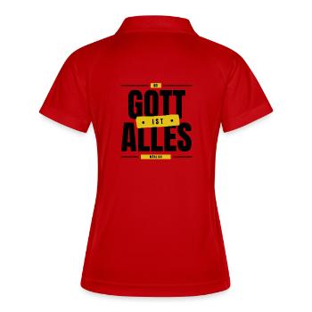 Bei Gott ist alles Möglich - Frauen Polo atmungsaktiv - Weiß/Navy - Hinten