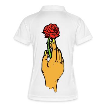 Rose tenue en art au trait gras - Polo respirant Femme - blanc/marine - Dos