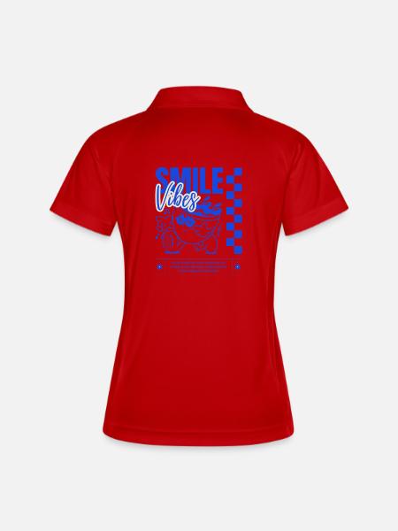 Vivid Smile Vibes Illustration - Women's Polo breathable - white/navy