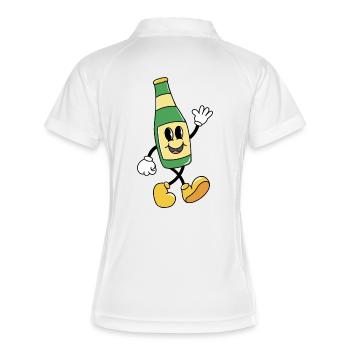 Bier - Frauen Polo atmungsaktiv - Weiß/Navy - Hinten