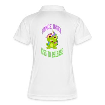 Prince Inside – Kiss to Release - Frauen Polo atmungsaktiv - Weiß/Navy - Hinten