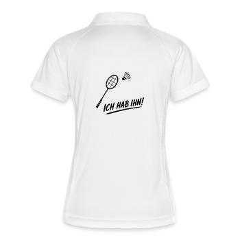 Badminton Spruch - Frauen Polo atmungsaktiv - Weiß/Navy - Hinten