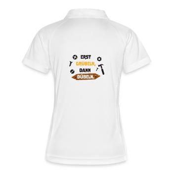 gruebeln_duebeln - Frauen Polo atmungsaktiv - Weiß/Navy - Hinten