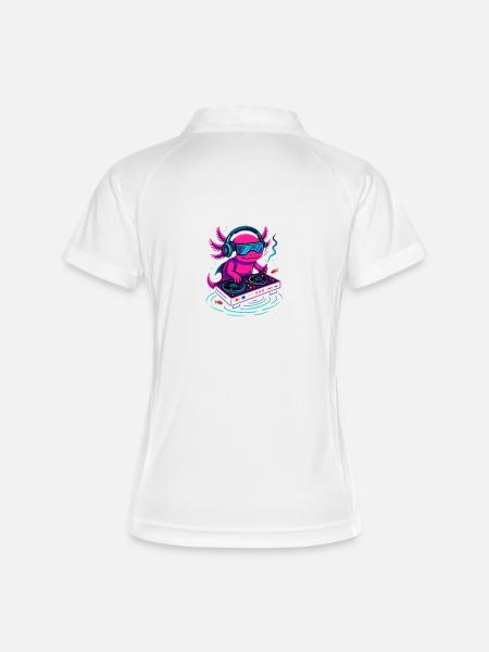 DJ Axolotl with Cyberpunk Vibe - Women's Polo breathable - white/navy