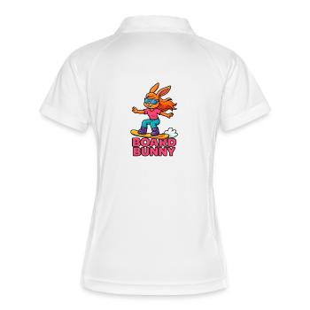 Board Bunny Surf Vibe - Frauen Polo atmungsaktiv - Weiß/Navy - Hinten