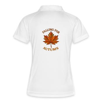 Falling for Autumn - Frauen Polo atmungsaktiv - Weiß/Navy - Hinten