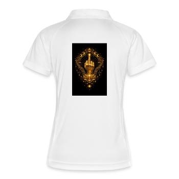 Golden Middle Finger - Golden Defiance - Frauen Polo atmungsaktiv - Weiß/Navy - Hinten