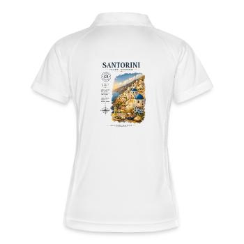 Santorini Inseltraum - Frauen Polo atmungsaktiv - Weiß/Navy - Hinten