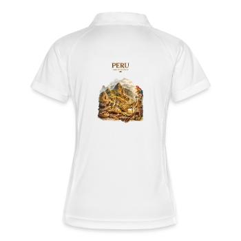 Peru Inca Land Heritage Art - Frauen Polo atmungsaktiv - Weiß/Navy - Hinten