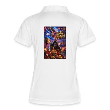 Luminous Birthday Wolf Night Scene - Women's Polo breathable - white/navy - Back