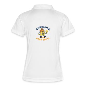 Sunblock Squad – Restez SPF’d Design - Polo respirant Femme - blanc/marine - Dos
