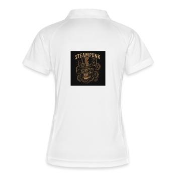 Steampunk skull with cylinder motif - Women's Polo breathable - white/navy - Back