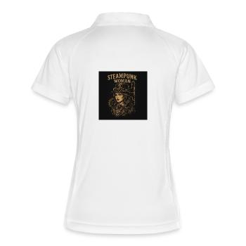 Steampunk Woman Portrait on Black - Women's Polo breathable - white/navy - Back