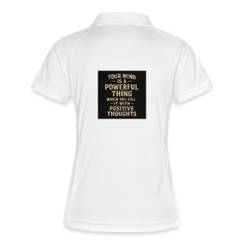 Lemme motivant avec des pensées positives - Polo respirant Femme - blanc/marine - Dos