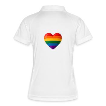 Coeur aux couleurs de l’arc-en-ciel pour une variété de look 3D - Polo respirant Femme - blanc/marine - Dos