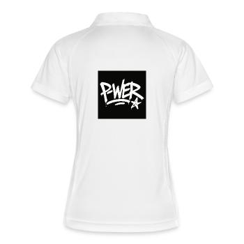 Graffiti Style Power Text Design - Polo respirant Femme - blanc/marine - Dos
