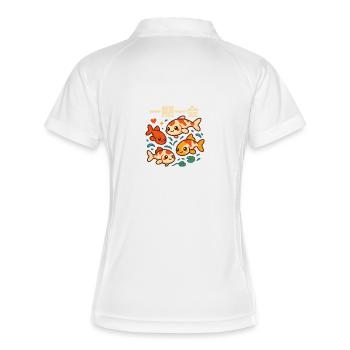 Ichigo Ichie Koi Encounter - Women's Polo breathable - white/navy - Back