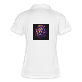 Néon Couleurs Tête De Lion Oeuvre - Polo respirant Femme - blanc/marine - Dos