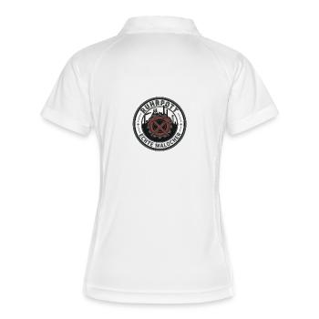 Ruhrpott Real Malocher Patch - Women's Polo breathable - white/navy - Back