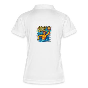 Wasserballmeister der Splash Zone - Frauen Polo atmungsaktiv - Weiß/Navy - Hinten