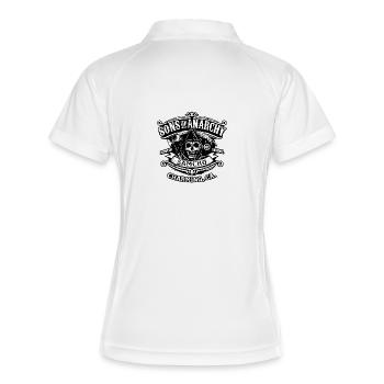 Sons of Anarchy MC Banner Schwarz - Frauen Polo atmungsaktiv - Weiß/Navy - Hinten
