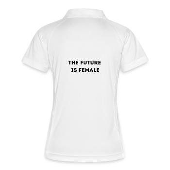Female future - Frauen Polo atmungsaktiv - Weiß/Navy - Hinten