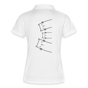 Idée Cadeau Chat Famille Chats - Polo respirant Femme - blanc/marine - Dos