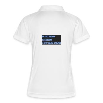 Slogan des Balkans en bleu sur noir - Polo respirant Femme - blanc/marine - Dos