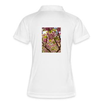 La magie des fleurs de cerisier au printemps - Polo respirant Femme - blanc/marine - Dos