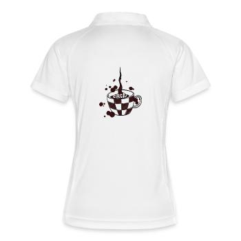 Coffee_Crew - Frauen Polo atmungsaktiv - Weiß/Navy - Hinten