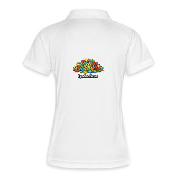 humor image dyslexia - Women's Polo breathable - white/navy - Back