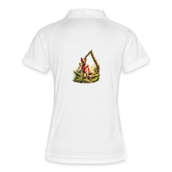 Pinscher Forest Explorer Hund - Frauen Polo atmungsaktiv - Weiß/Navy - Hinten