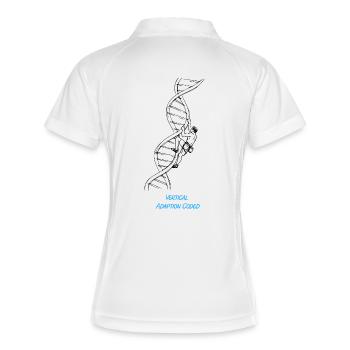 Kletterer DNA Strang Genetik Biologie Zeichnung - Frauen Polo atmungsaktiv - Weiß/Navy - Hinten