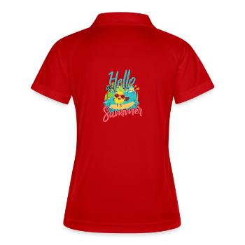 Ananas de surf estival avec lunettes de soleil - Polo respirant Femme - blanc/marine - Dos