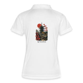 Kyoto Japan Pagoda Street Art - Frauen Polo atmungsaktiv - Weiß/Navy - Hinten