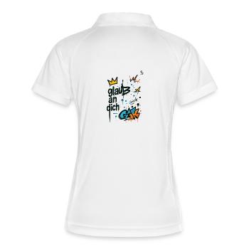 Graffiti Believe In You Design - Polo respirant Femme - blanc/marine - Dos