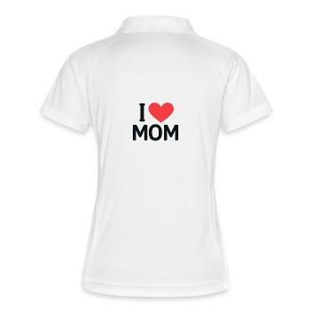 J’adore le design de cœurs de MAMAN - Polo respirant Femme - blanc/marine - Dos